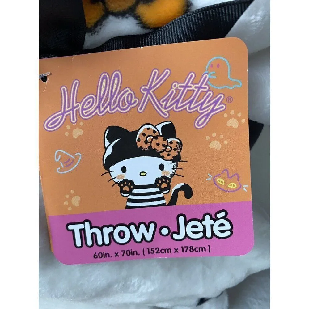 2 Pack Hello Kitty Halloween Throw Blanket Witch Broom Ghost Mummy Pumpkin‎ NEW